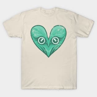 Owl love valentine - vintage style T-Shirt